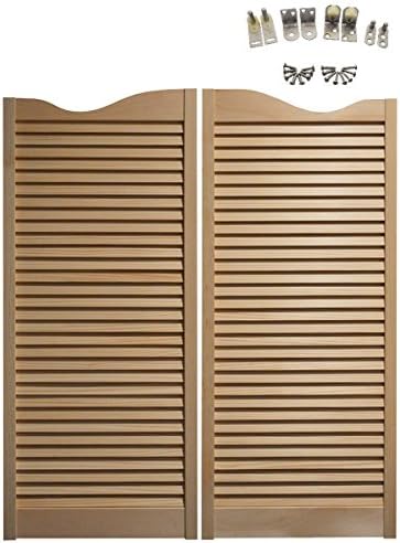 Premade Louvered Swinging Door with Satin Chrome Hardware