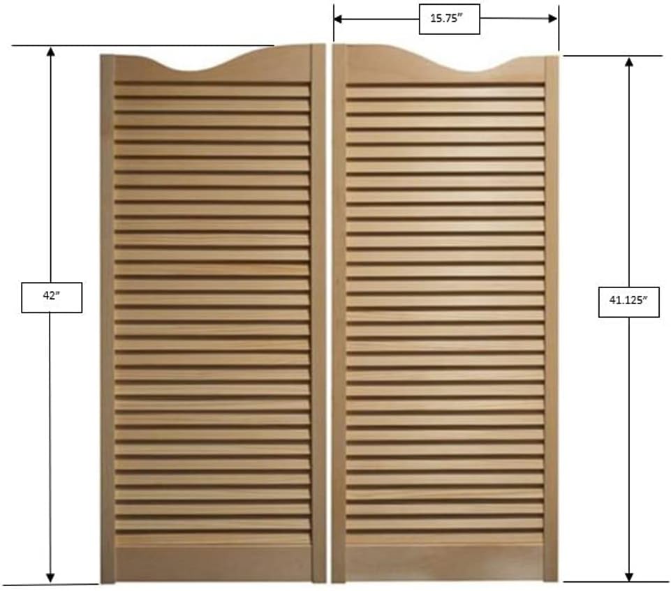 Premade Louvered Swinging Door with Satin Chrome Hardware