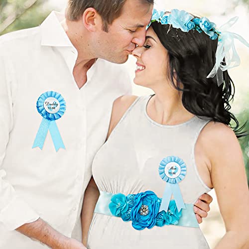 R HORSE Blue Maternity Sash Kit with Corsages and Headdress
