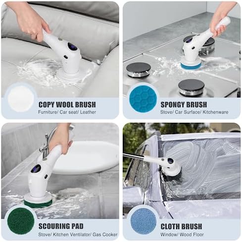Untovei Cordless Electric Spin Scrubber with 7 Heads