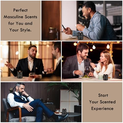 Auelife Scented Candles Set 4 Pack for Men