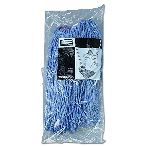 Rubbermaid Commercial F51612BLUCT Mop Head Replacement 16oz 1 Band Blue Case of 12
