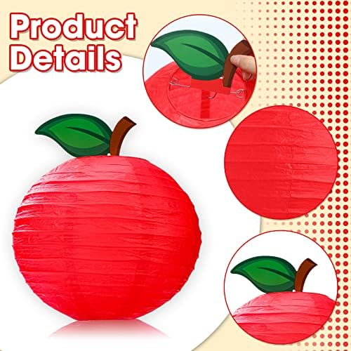 Retisee 12 Pcs Red Apple Paper Lanterns Classroom Decor 1