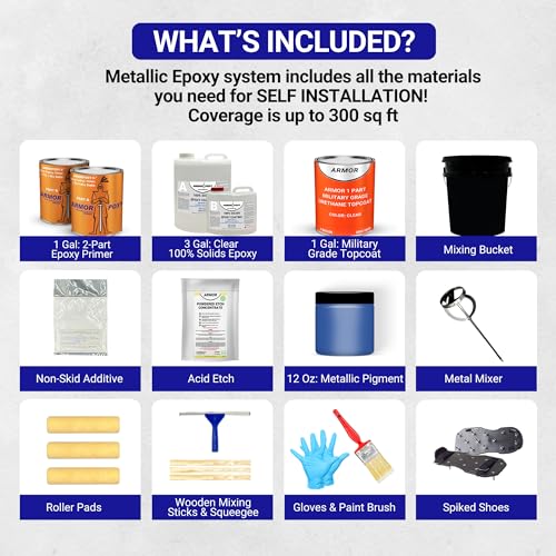ArmorPoxy Metallic Epoxy Floor Kit 300 Sq Ft 1