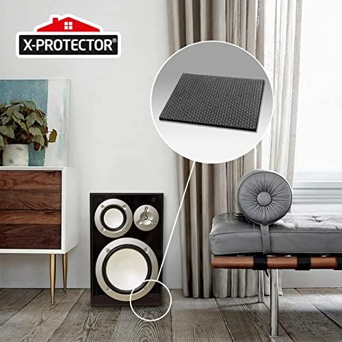 X-Protector Rubber Sheet Pads - 4PCS Non Slip Black Anti Skid