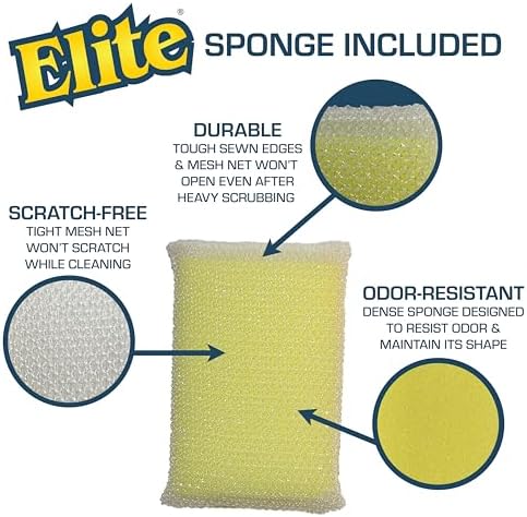 Elite Buddy Dish Soap Dispenser with Sponge Holder White