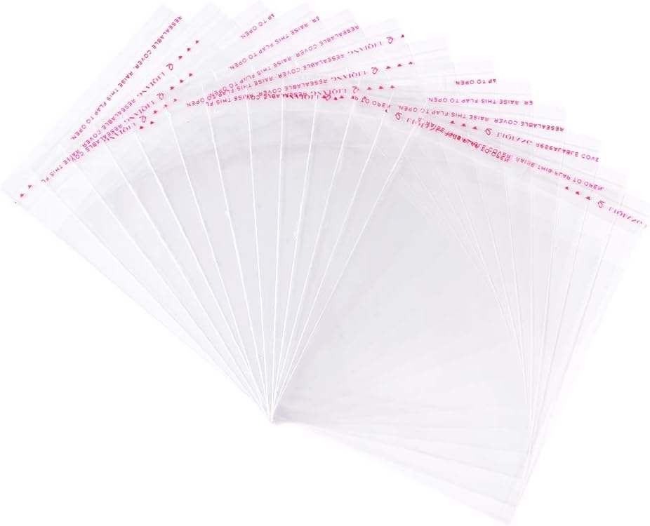 Fashewelry 1000Pcs Clear Self-Sealing Cello Bags