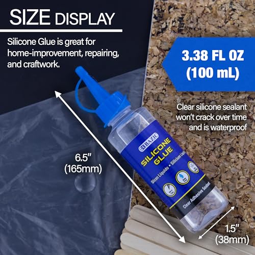 BAZIC Silicone Glue 338 Oz Waterproof Crack Resistant