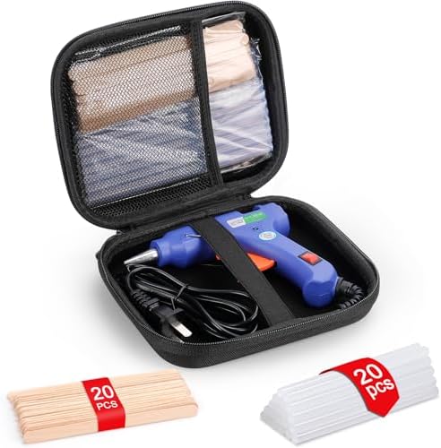 Glamgen Hot Glue Gun Mini with 20 Sticks and 20 Wood Sticks