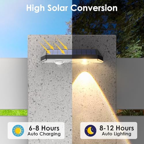 LIANGLOME Solar Fence Lights 8 Pack - 3 Modes IP65 Waterproof