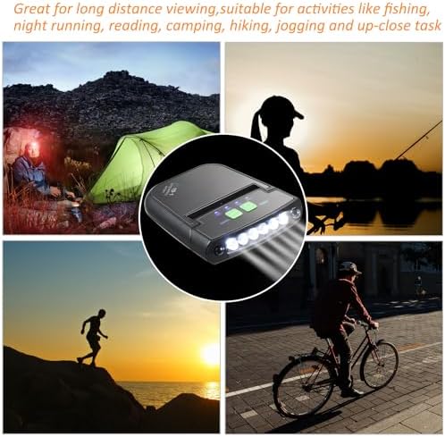 Mudder 2 Piece LED Cap Flashlight Clip with USB Rechargeable