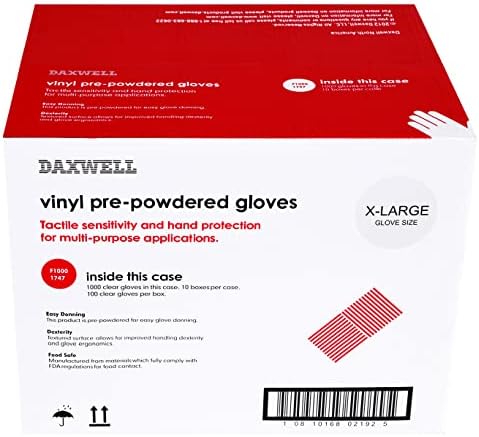 AmazonBasics Daxwell Vinyl Gloves Powdered 1