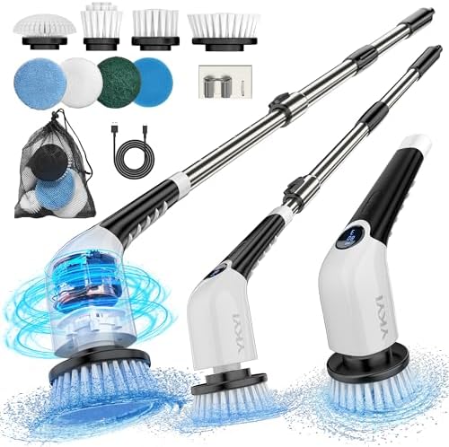 YKYI Electric Spin Scrubber with 8 Brush Heads and 3 Speeds
