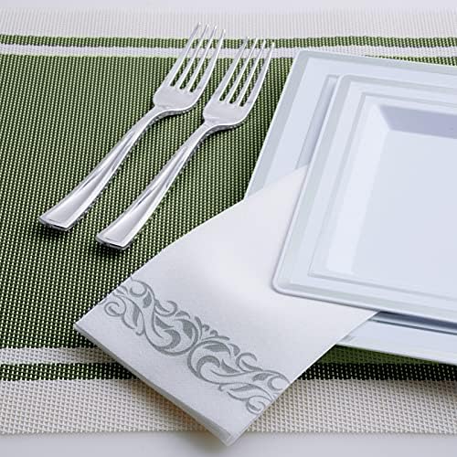 200 Pack Soft Linen Feel Disposable Hand Towels 1