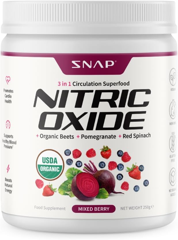 Snap Supplements Organic Beet Root Powder - 30 Servings for Energy Heart Health