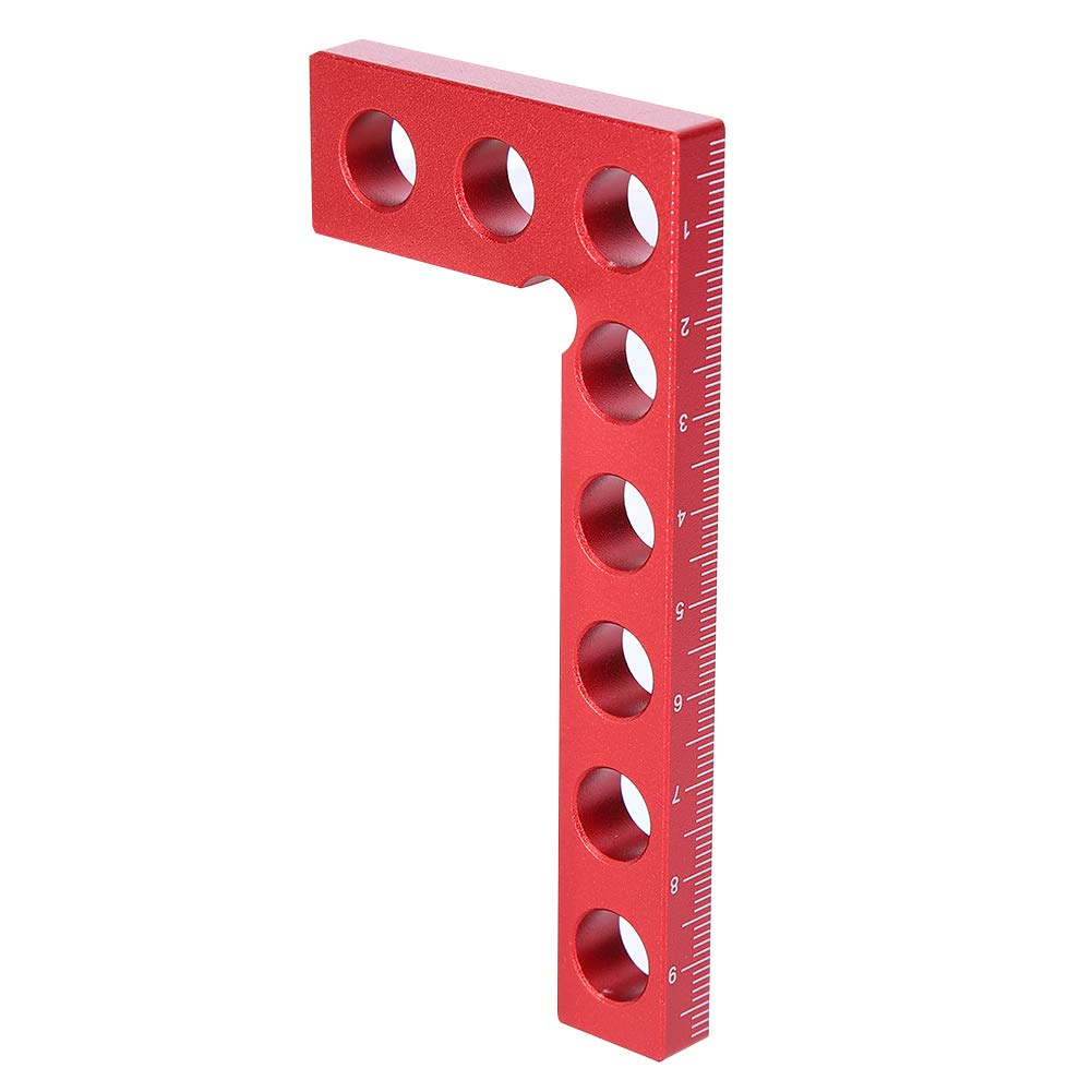 JERYS Solid Red Right Angle Ruler for Woodworking
