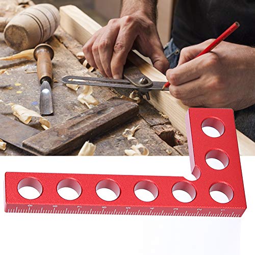 JERYS Solid Red Right Angle Ruler for Woodworking