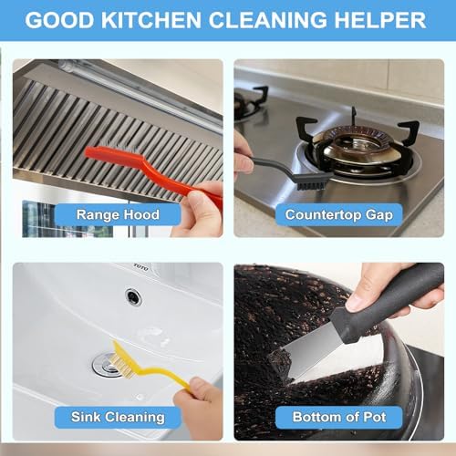 Dfacio 11Pcs Crevice Cleaning Brush Set for Kitchen Bathroom