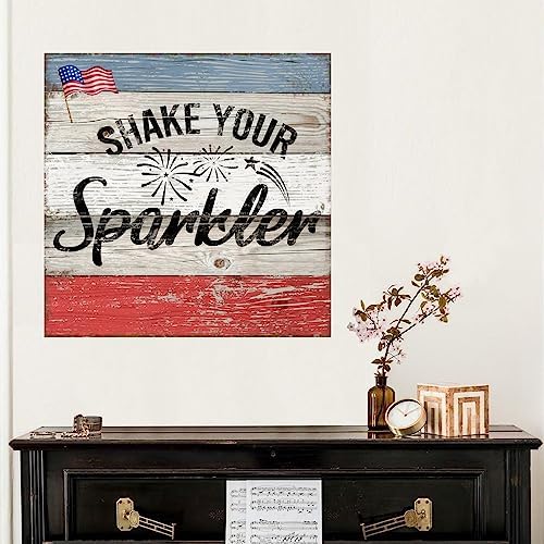 Independence Day Red White Blue Wall Decal 28in