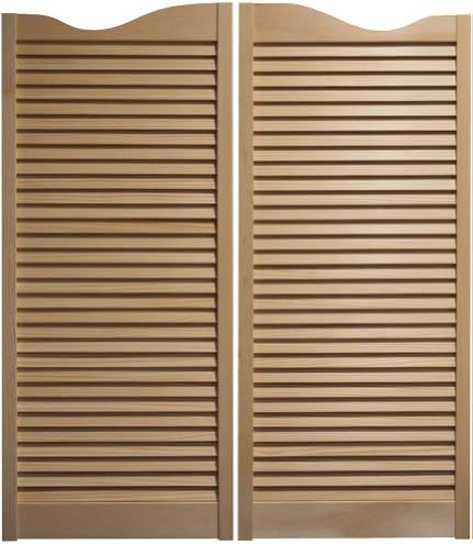 Premade Louvered Swinging Door with Satin Chrome Hardware