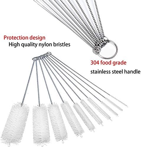 Long Straw Brush Set of 10 with 10 Different Diameters