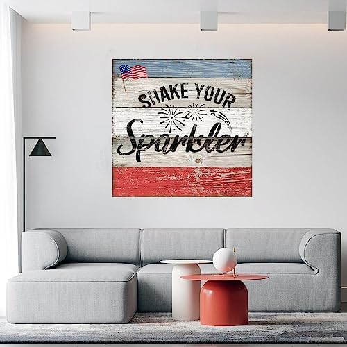 Independence Day Red White Blue Wall Decal 28in