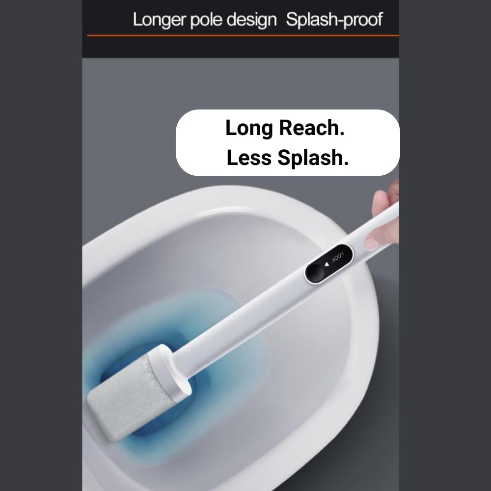 CBUCKS Toilet Brush with Silicone Head and Wet Wipe Holder