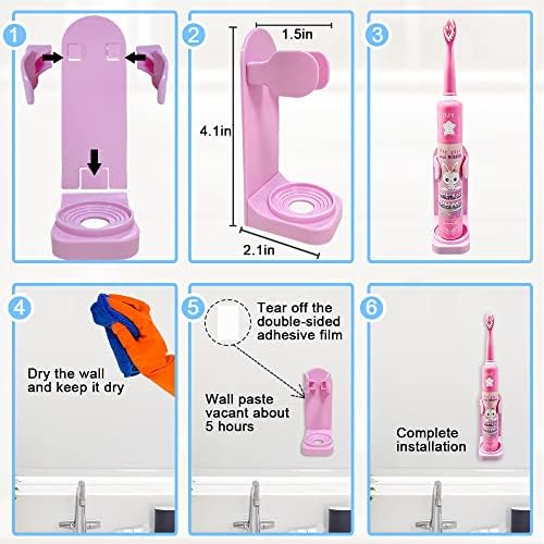 OJV Musical Electric Toothbrush for Kids 3 Modes 2 Min Timer Pink