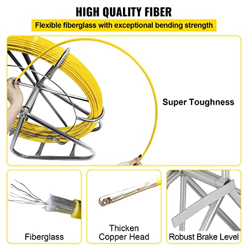Happybuy Fiberglass Fish Tape 8MM 492FT Durable