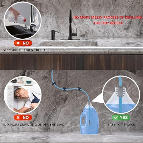 Sink Soap Dispenser 47 Inch Extension Tube Kit with Check Valve