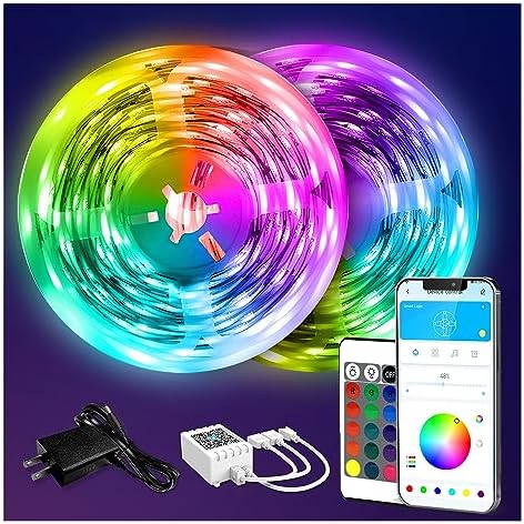 DAYBETTER 130FT RGB LED Strip Lights with Remote and 24V Power Supply