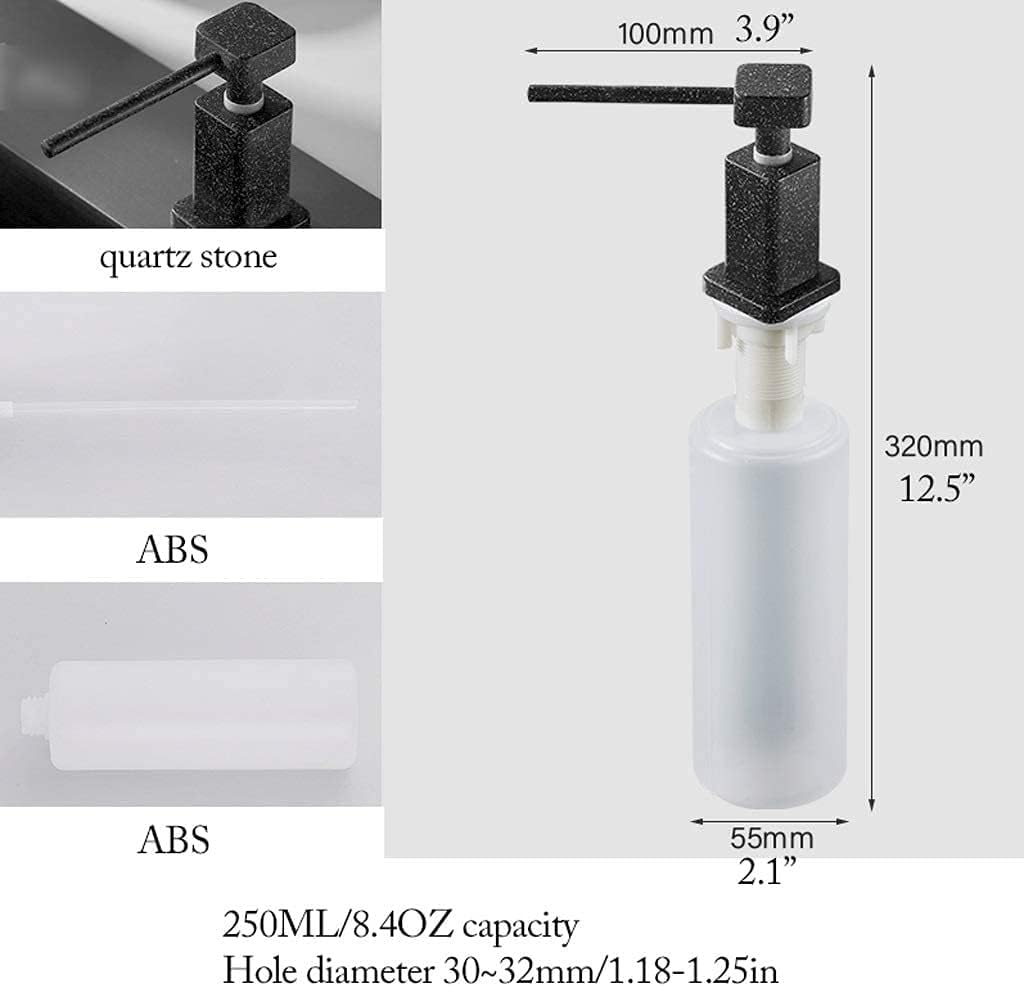 KAAZEE Brass Countertop Dish Soap Dispenser 250ML 360 Rotating Pump