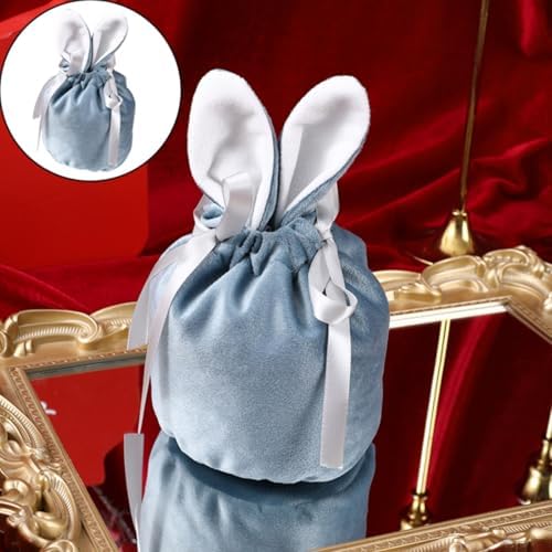 Easter Bunny Gift Velvet Bags with Drawstrings