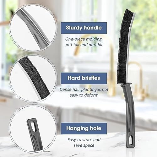Koxuky Hard Bristle Crevice Brush Set of 3