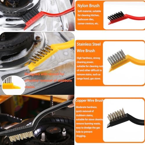9 Pcs Hard Bristle Crevice Cleaning Brush Set