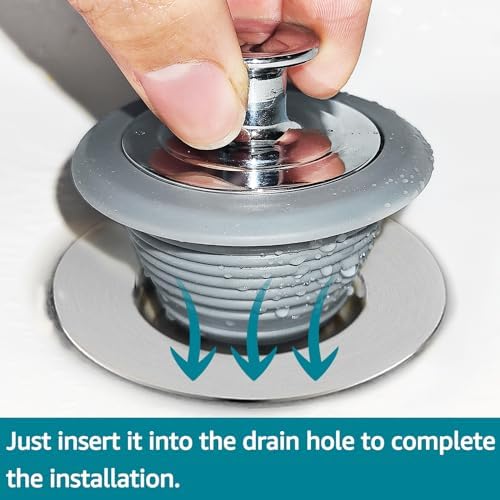 VIPMORE Universal Silicone Bathtub Drain Stopper