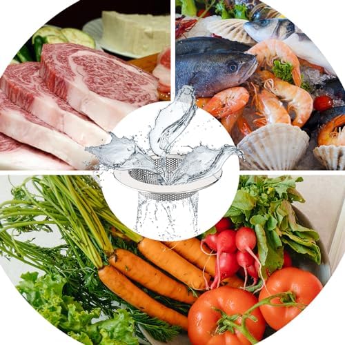 MRSIGA Pack of 3 Sink Strainers Stainless Steel 44 Inch Diameter