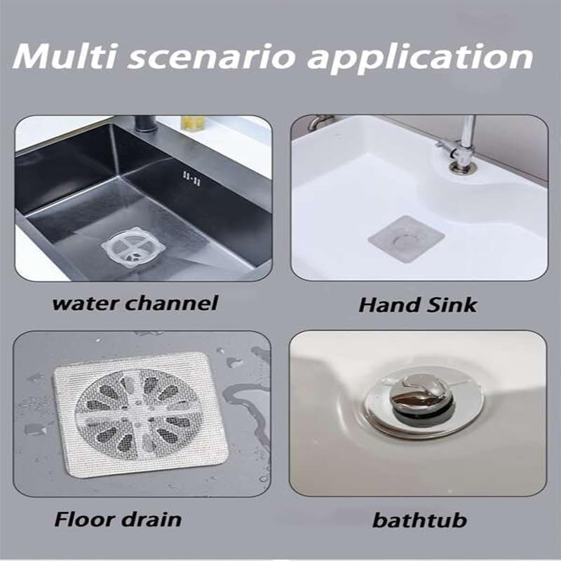 Disposable Shower Drain Cover Hair Catcher 4x4 Mesh Stickers 20 PCS