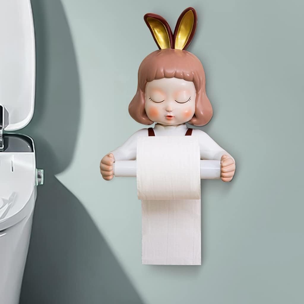 Cute Girl Toilet Paper Holder Wall Decor