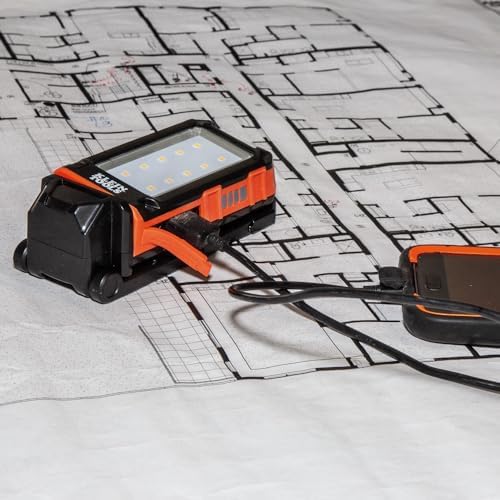 Klein Tools 56403 Rechargeable LED Work Light with Kickstand and Carabiner