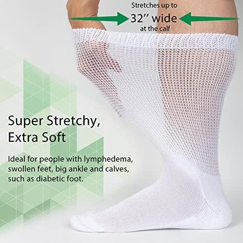 2 Pair Extra Wide Bariatric Socks for Diabetic Feet