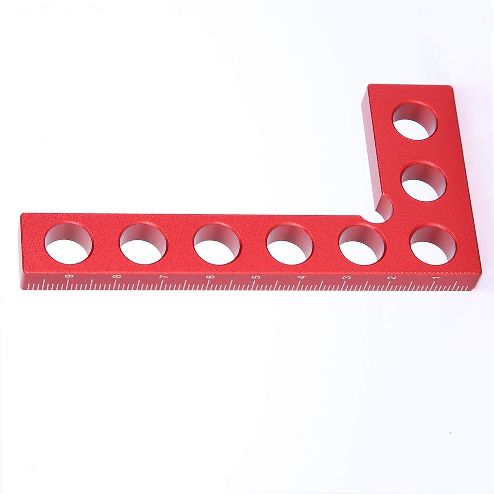 JERYS Solid Red Right Angle Ruler for Woodworking