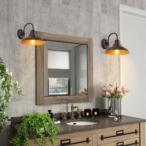 2 Pack Bronze Vanity Barn Lights for Home