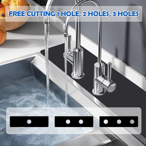 OIEKUN 2 Pcs DIY 3 Hole Sink Splash Guard