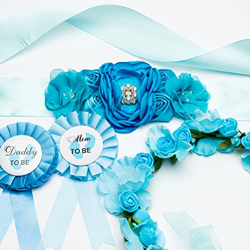 R HORSE Blue Maternity Sash Kit with Corsages and Headdress