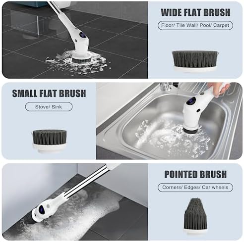 Untovei Cordless Electric Spin Scrubber with 7 Heads