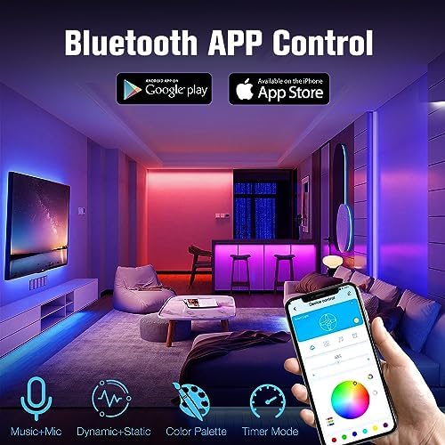 DAYBETTER 130FT RGB LED Strip Lights with Remote and 24V Power Supply