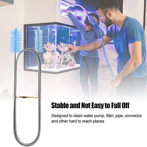 Flexible Drain Brush 67-Inch Nylon Cleaner with 82-Inch Straw Brush Blue
