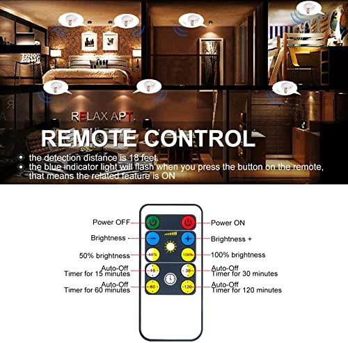 Remote Control Battery Spotlights - 2pcs LED Puck Lights with 360 Rotation