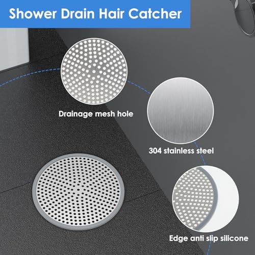 4Pcs Stainless Steel Hair Catcher for Sink and Bathtub